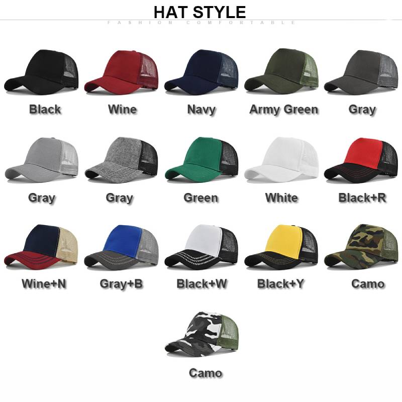 Printed Baseball Cotton Cap Breathable Sun Hat Adjustable Size For Men Women And