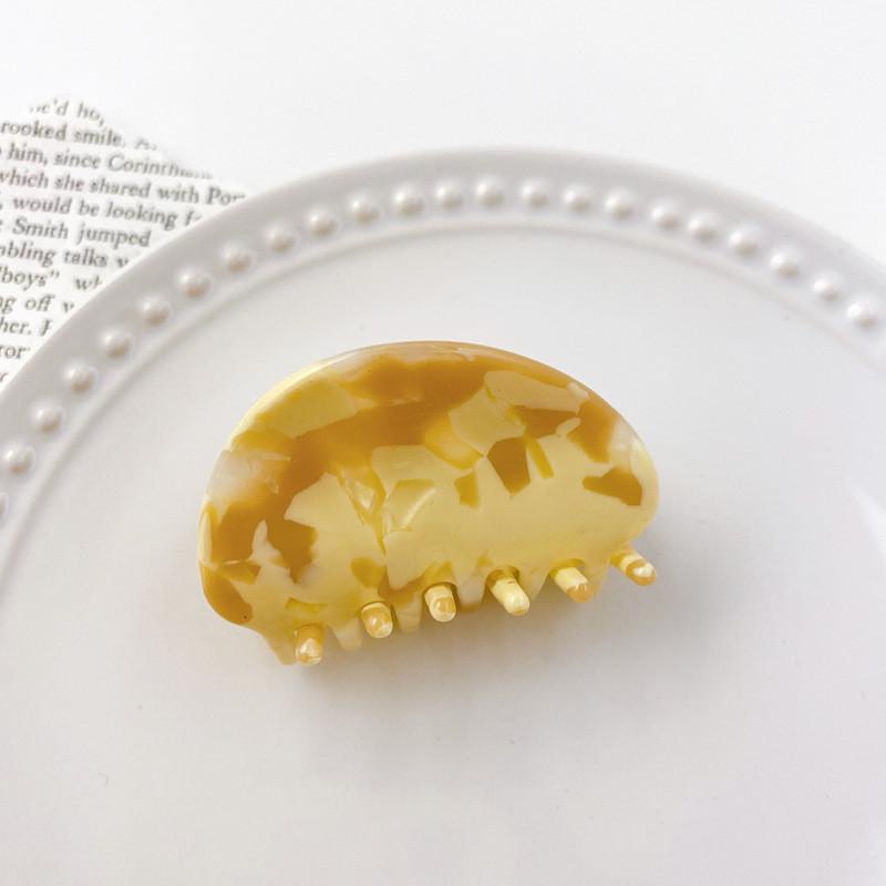 Elegant 5cm Cow Print Oval Hair Claw Clip For Women Handmade Vintage Hairpiece