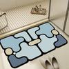 Colorful Puzzle Floor Mat Absorbent Bathroom Rug Non-Slip Bath Mat Decorative Door Mat for Entrance Kitchen Shower Bathtub
