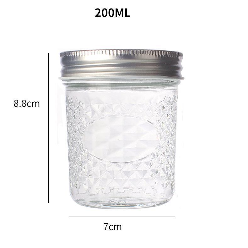Barattolo ermetico in vetro a forma di diamante per marmellata e yogurt