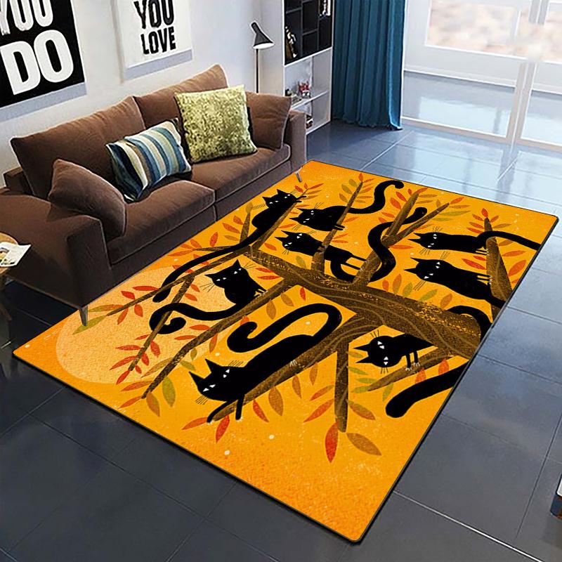 Cute Cat Carpet Yoga Living Room Children's Crawling Mat Picnic Mat Kawaii Rug Doormat Area Rug Games Area Washroom Floor Mat