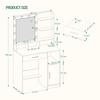Hzuaneri Dressing Table with Mirror and 10 LED Lights, Vanity Unit with 3 Shelves & 4 Open Compartments, with Large Drawer