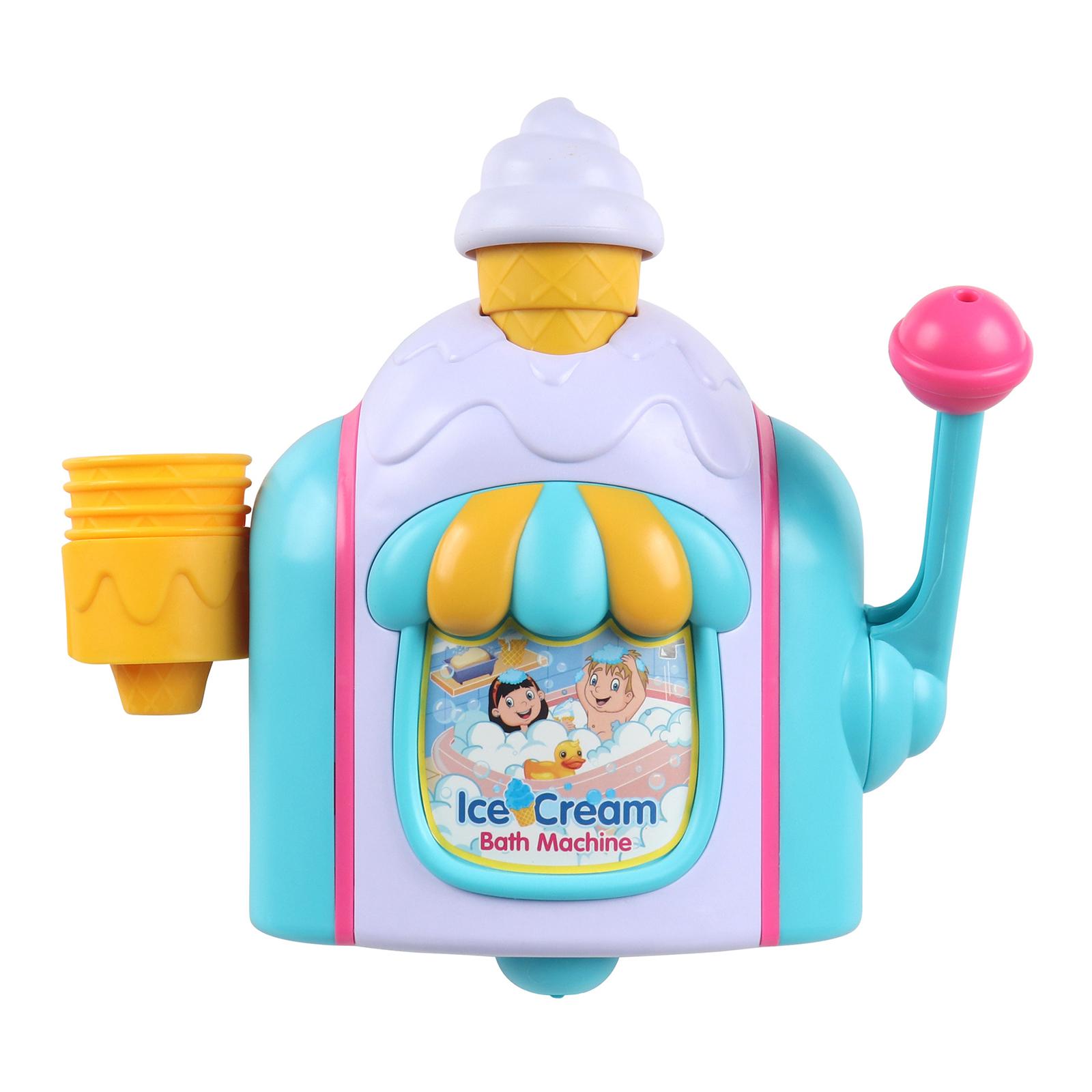 

Ice Cream Shop Bubble Machine Hand-Cranked Toddler Bubble Blower Machine Toy ABS Novelty for 2-5 Years Old Kids Boys Children синий