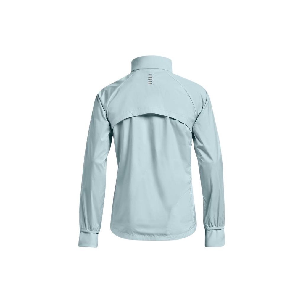 Under Armour Solid Color Logo Stand Collar Long Sleeve Jacket Women jackets Light-Blue 1355812-469