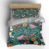 Pink Frogs and Floral Pattern Bedding Duvet Cover Set  (1*Duvet Cover 2*Pillowcases, without duvet insert)