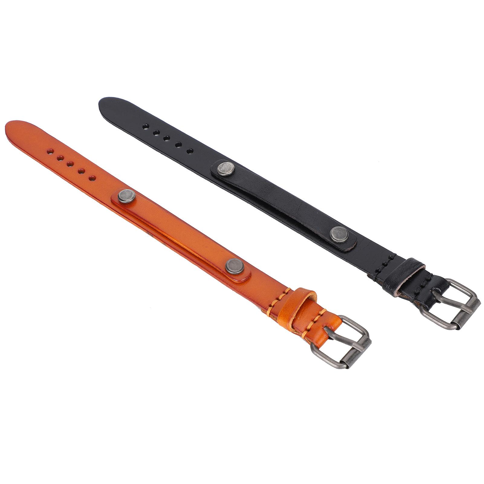 

2 шт. Браслет из натуральной кожи, регулируемая пряжка, панк, винтажный, наручный браслет, украшение для руки