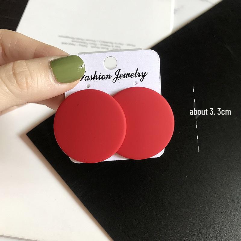 Trendy geometrické matné akrylové náušnice v barvách bonbónů