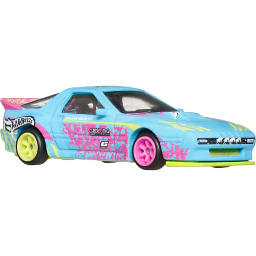 Hot Wheels Car Culture Silhouette Mazda RX-7 FC Pandem Vehicle Toy Miniature Car for Ages 3 and Up, Blue, JBK60