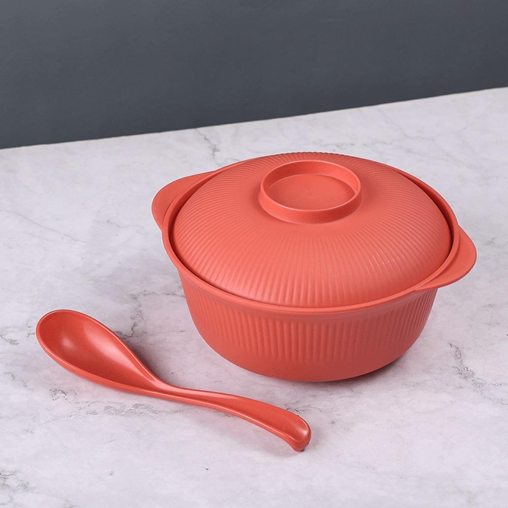 4 Set Large Capacity Salad Bowl Plastic Soup Bowl Kitchen Utensils Ramen Noodles Bowl Picnic