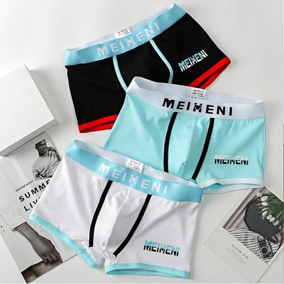 Men's Breathable Cotton Boxer Briefs - Youthful, Trendy Style for Students