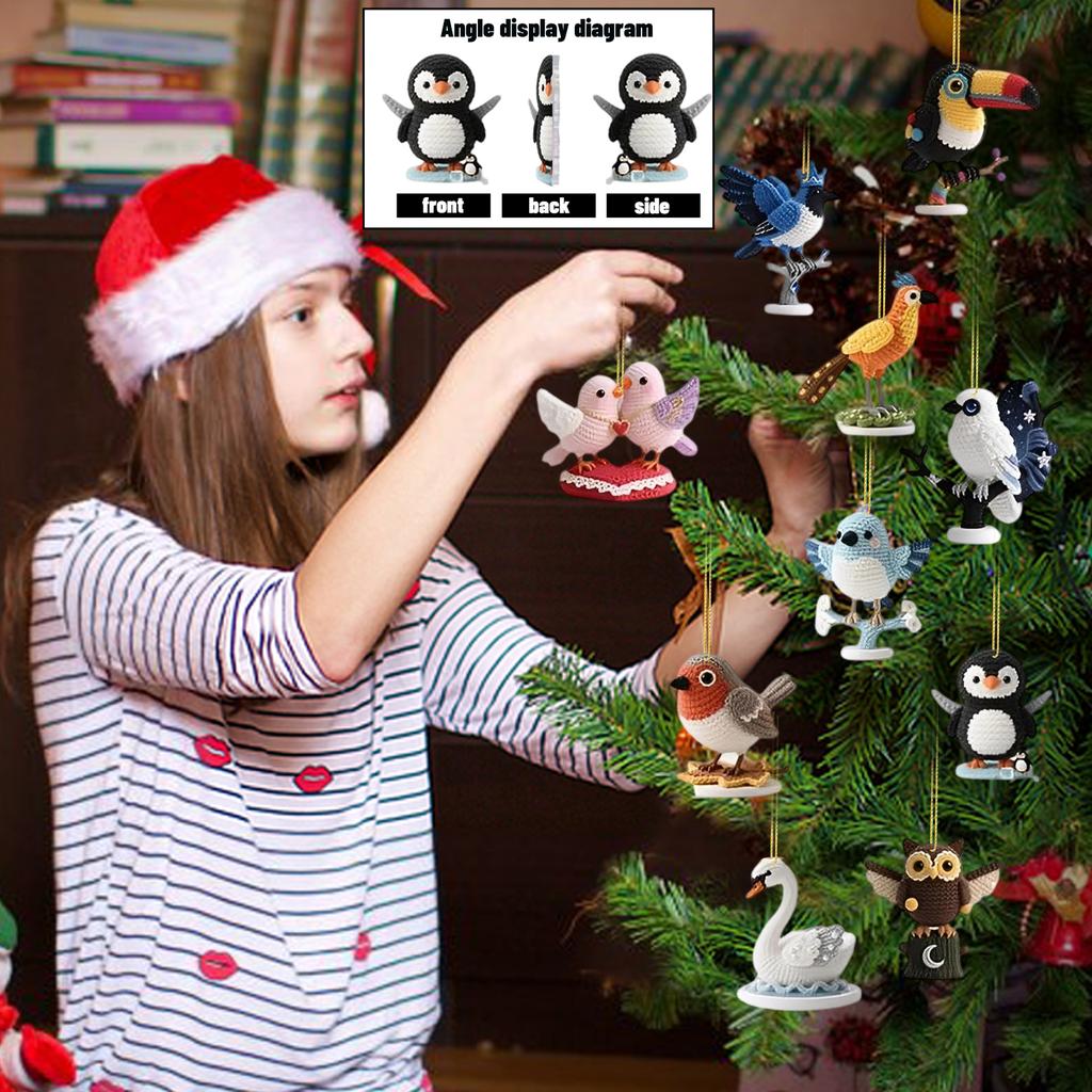 Emotional Bird Mystery Box 2D Flat Acrylic Ornament Christmas Tree Ornament Suitable For Christmas Decoration