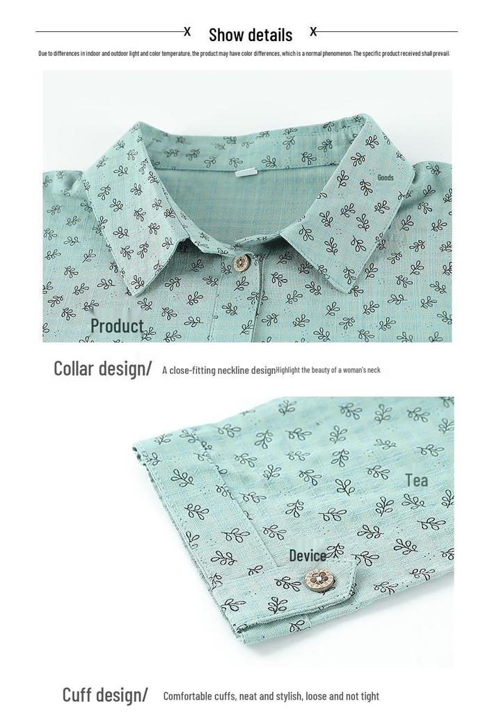 Nuovo Stile 2026 Camicia Estiva in Puro Cotone per Donne di Mezza Età e Anziane