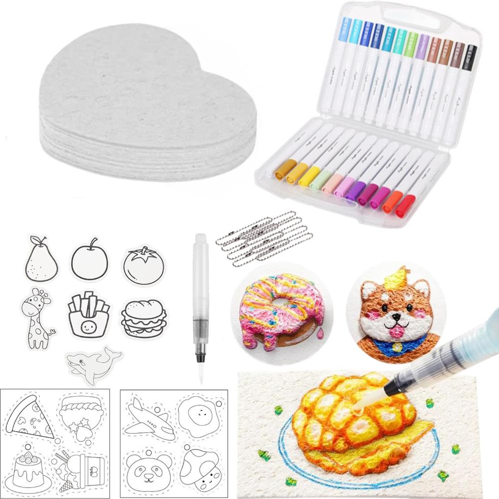 With Drawing Pens Magic Texture Painting Kit With Easel 3D Drawing Canvas Sponge  Art Supplies