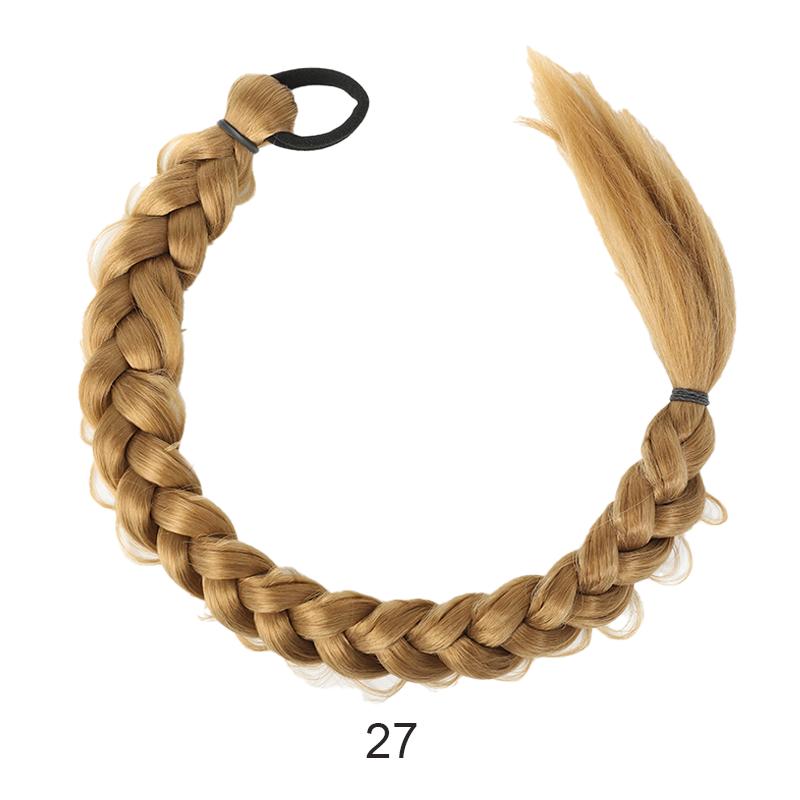 Synthetic Braided Ponytail Extensions With Elastic