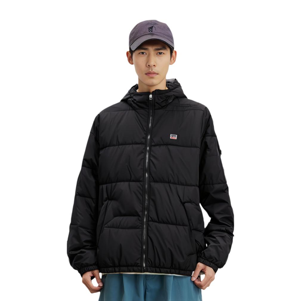 Levis Hooded Zip-Up Warm Cotton Jacket Men Jackets Black A4206-0000
