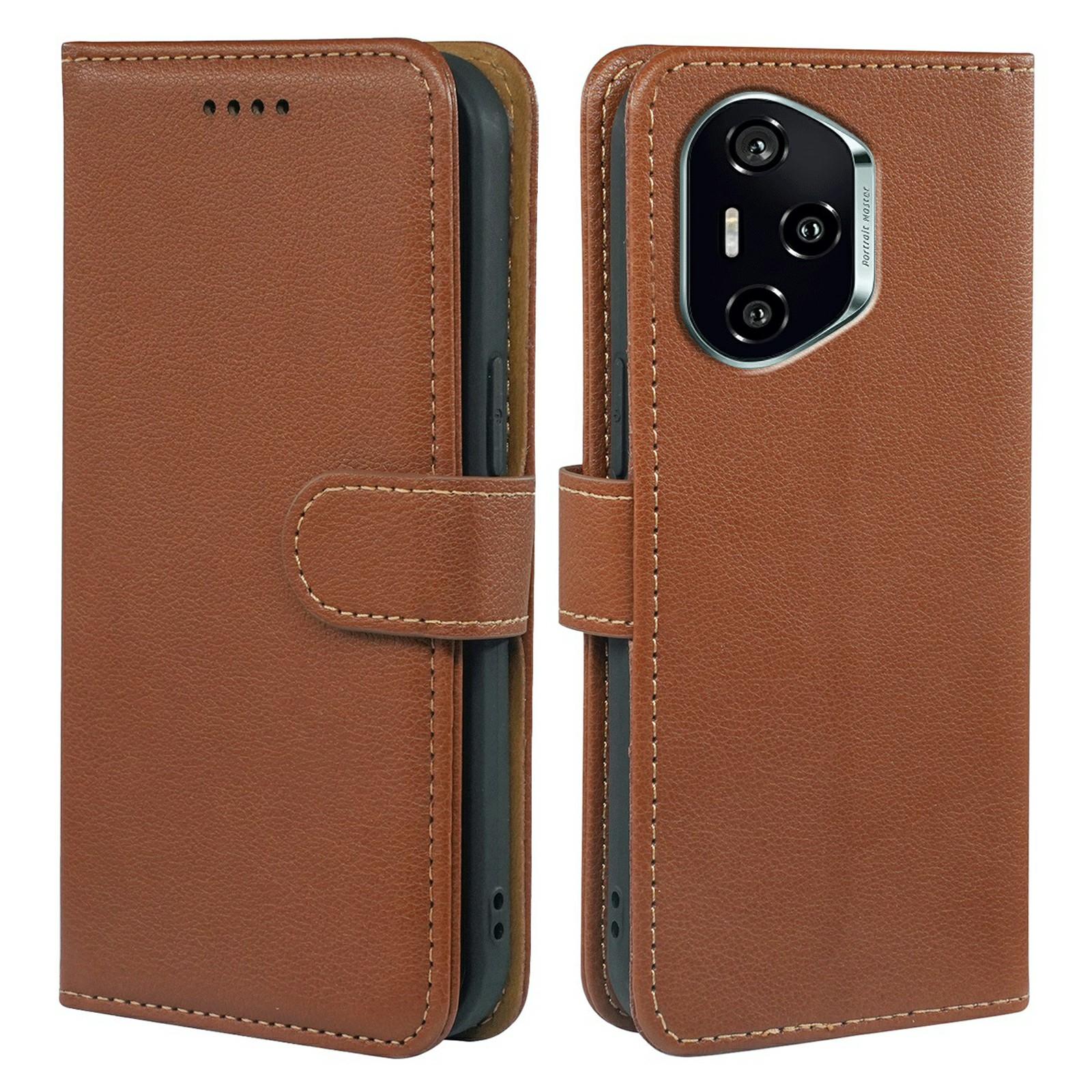 

Для Honor 400 5G (Глобальный) Чехол Кошелек с RFID-защитой Кожаный чехол для телефона с текстурой личи Магнитная застежка Brown