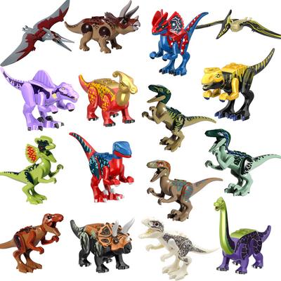 Dinosaur Building Block Model Tyrannosaurus Rex Pterosaur Triceratops Velociraptor Small Particle Assembly Children'S Toys