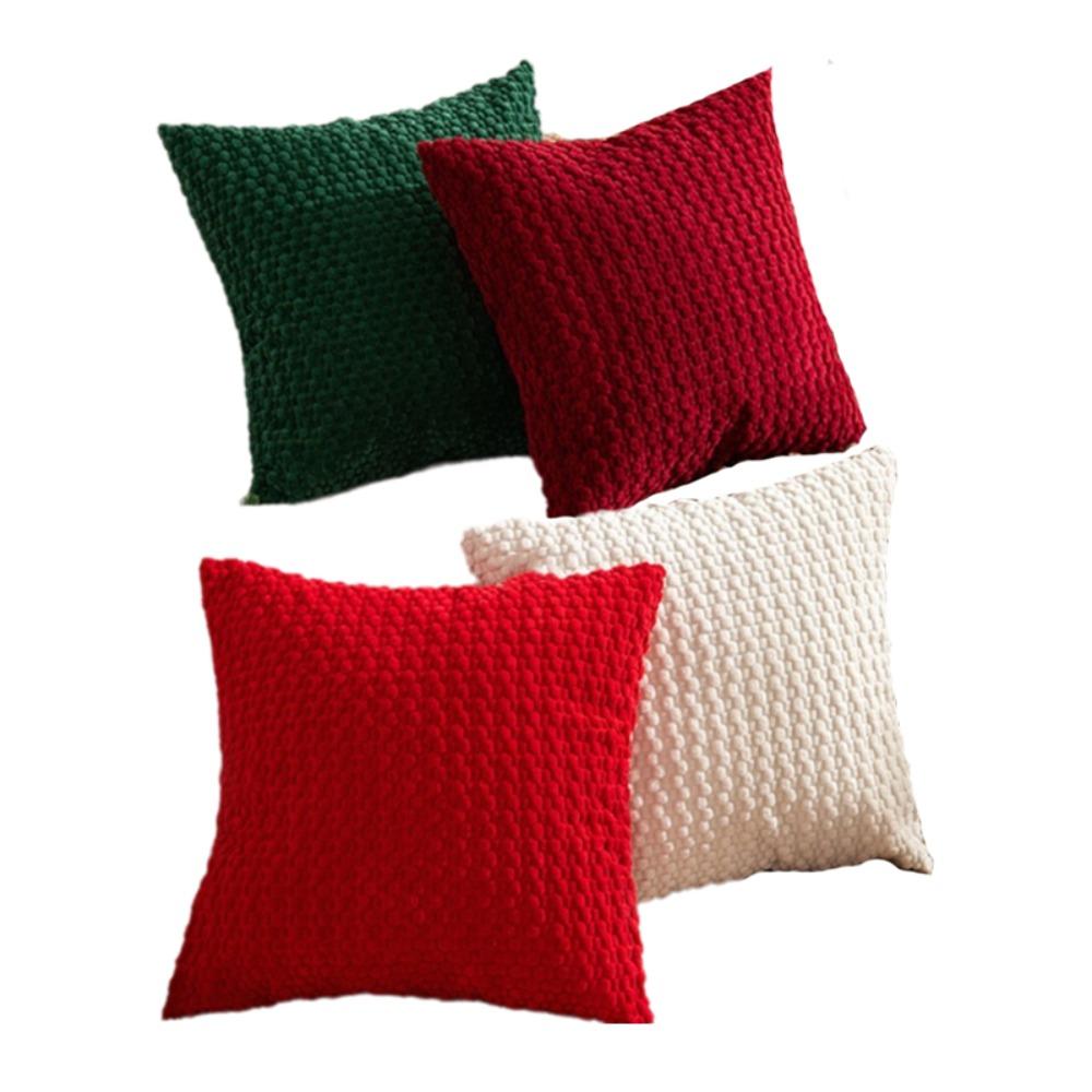 4PCS Solid Color Corn Kernel Throw Pillow Cover Grainy Texture Pillowcase Farmhouse 15.75x15.75 in-Style F