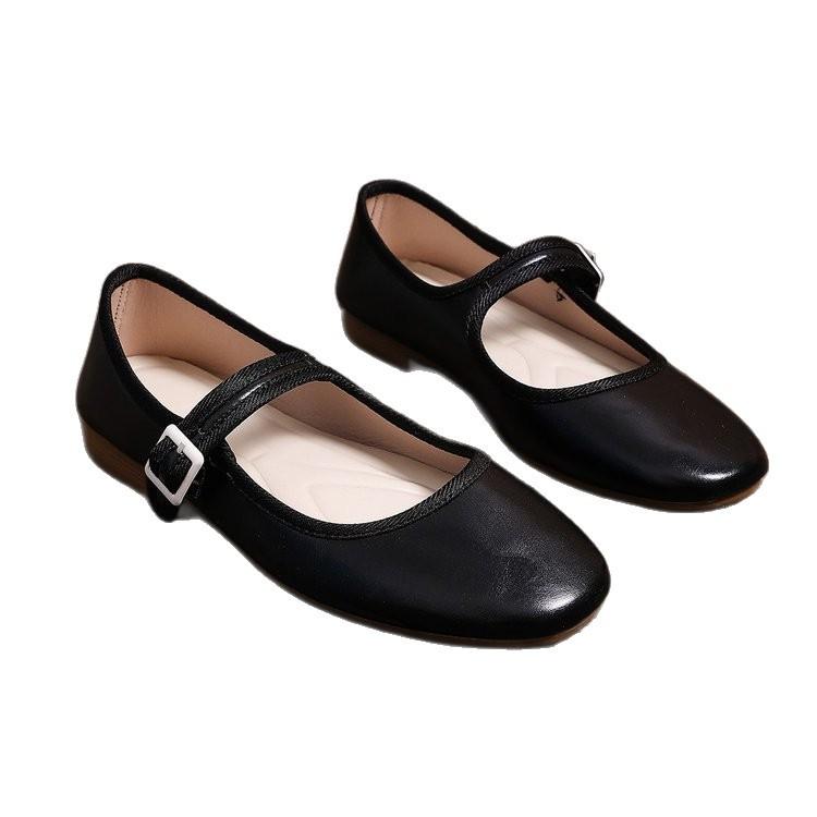 Women's Mary Jane Shoes Dressy Square Toe Ballet Flats with Strap Comfortable Walking Shoes for Women Soft Faux Leather Anti-Slip Ballerina Shoes