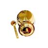Golden Brass Multipurpose Ghee Pot/Pickle Container 400 ML with Embossed Designer Spoon …