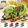 3-in-1 Transforming Dinosaur Toy Car Set for Kids Aged 3-5 with Mini Car Storage