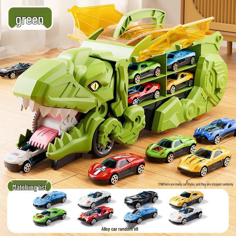 3-in-1 Transforming Dinosaur Toy Car Set for Kids Aged 3-5 with Mini Car Storage