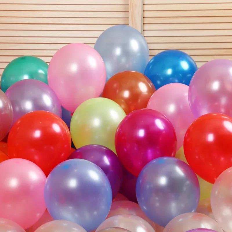 100 Pcs/Pack 10 Inch Latex Wedding Decoration Party Balloon Colorful Helium Thickening Pearl Balloons Child Toy Mix Colors
