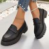 Autumn new low-heeled one-pedal low-top women's large-size small leather shoes