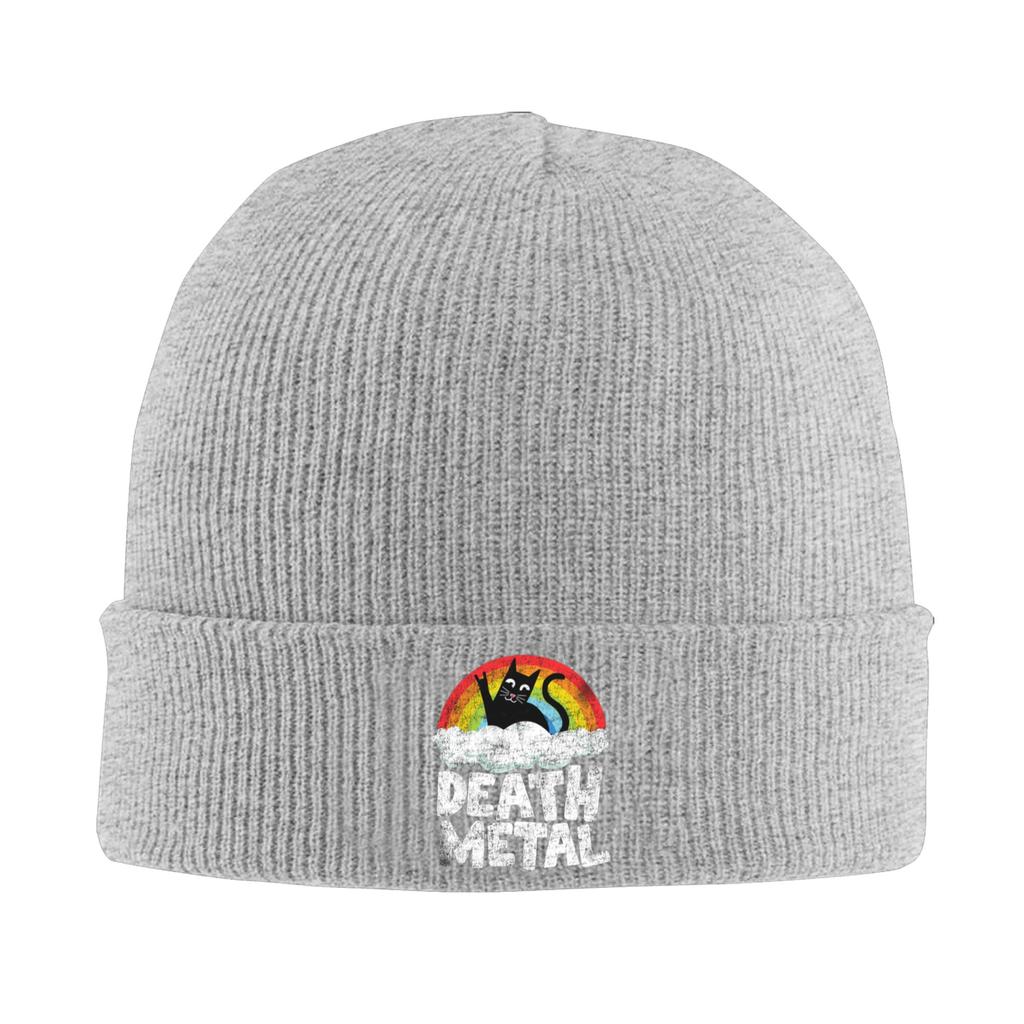 Funny Death Metal Cat Gift Rainbow Heavy Metal  Warm Knitted Cap Winter Knit Bonnet Hat Skullies Beanies Hip Hop Caps for Unisex