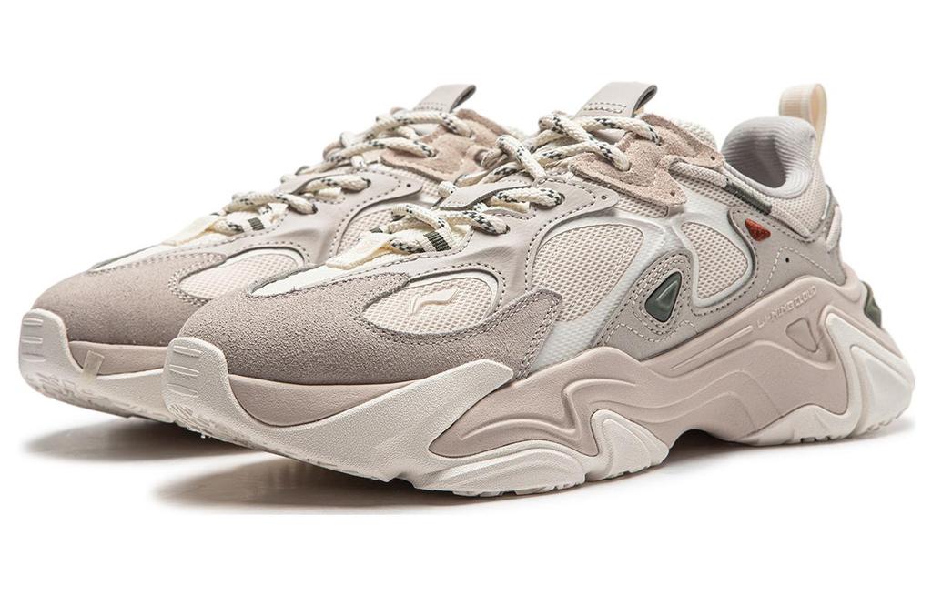 Li Ning Qianhangce 2 CF Tracing Slip Resistant Abrasion Resistant Low top Casual Shoes Women's Mica Gray AGLT168-3