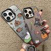 Plating Matte Case For Samsung Galaxy S21 FE S22 S23 Plus S24 Ultra A55 A35 A15 A14 A32 A52S A54 Cute Cat Supplies Phone Cover