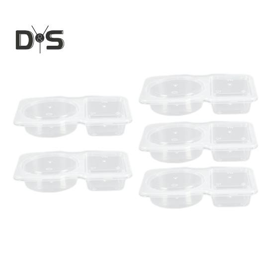 5/10/15/25Pcs Seasoning Box Disposable And Reusable Leak-Proof Lid Double Compartment Condiment Container for Condiment Dip Sauce Sampling And Travel