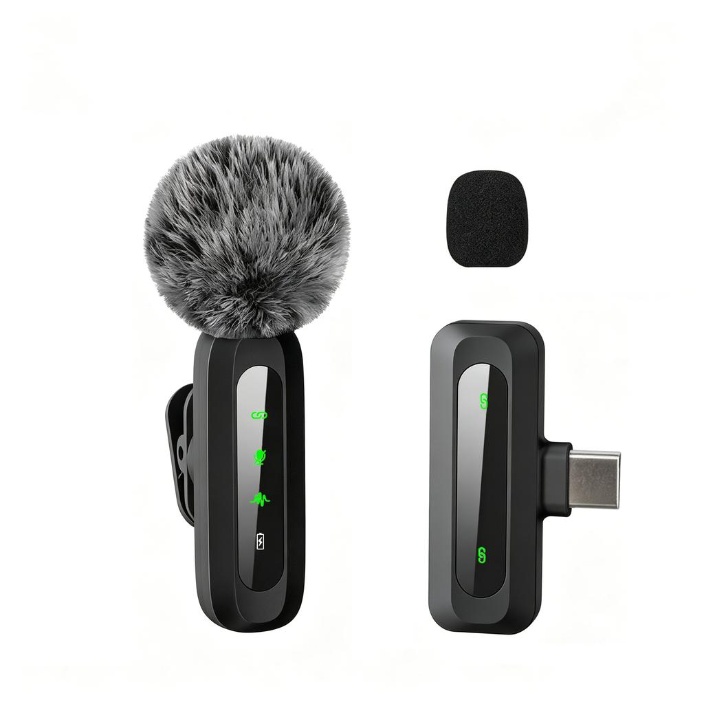 Type-C Port Wireless Lavalier Microphone, Noise Cancelling Lapel Mic,for iPhone15+,Android Phone,Vlog Live Streaming Interview