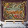 Mooi Vreemd Bloemen Wandkleed Enkelzijdig 2D Print Zacht Polyester Wandkleed Slaapkamer Woonkamer Studentenkamer Retro Decor Nostalgische Sfeer Cadeau