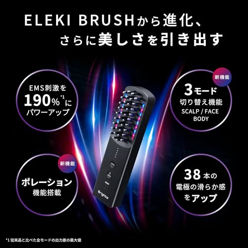 [Nozomi Sasaki Ambassador] Brighte ELEKI BRUSH+ Electric Brush Facial Beauty Device with EMS, RF, and LED Lifting Functions, Includes Official Brochur