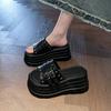 Fashion Thick Bottom Heightening Sandals Slippers Summer Outside 8cm High Heels Female Slipper Fashion Versatile Platform Beach Slides