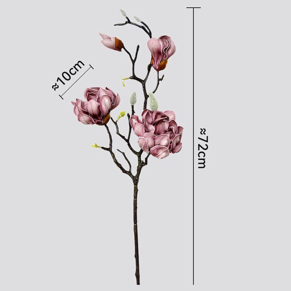 Multicolor Artificial Magnolia Flower Accessories PU Yulan Artificial Flower Chinese Style Small Buds Simulation Flower Stem