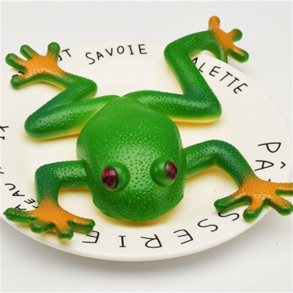 Adults Jokes Soft TPR Model Toy Spoof Squeeze Frog Simulation Frog Squeeze Toys Stretchable Frog