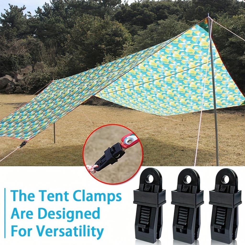 Tarp Clips with Rope Tensioner Multi-Function Windproof Buckles for Outdoor Tent Canopy Shade Net and Rain Cover