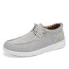 Men Canvas Shoes Black Driving Shoes Casual Grey Wide Head Cloth Shoes for Farther Plus Size Lightweight