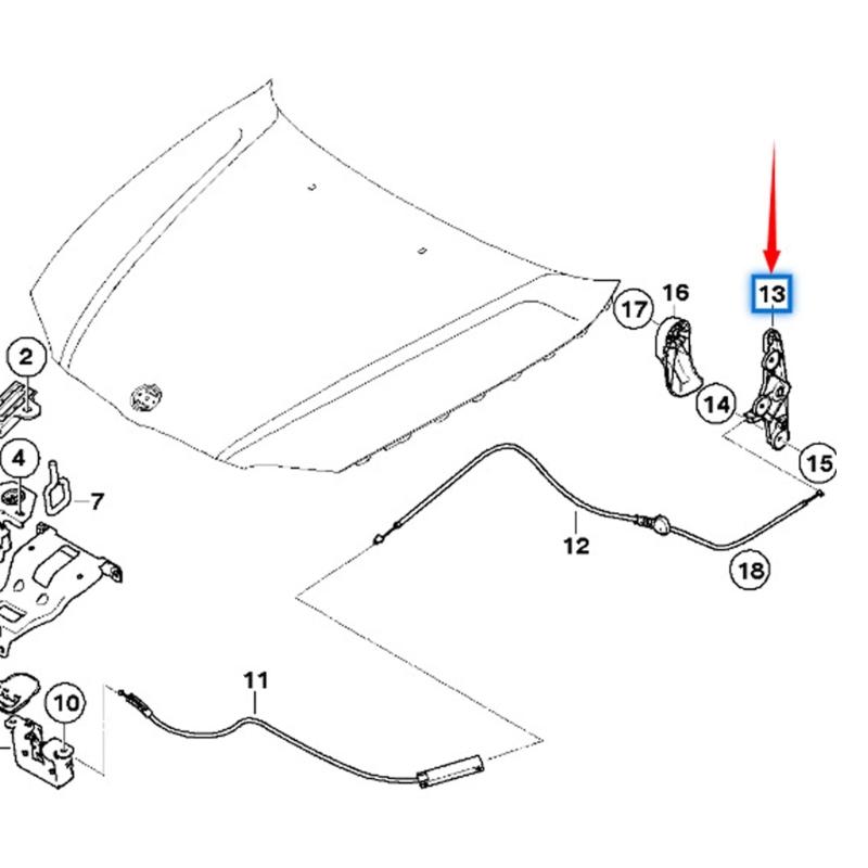 51237071707 51237058117 51239150273 for E84 E87 Engine Hood Bonnet Release Handle Lever Bracket Replacement Accessories