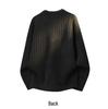 Men's Casual Ribbed Knit Sweater - Autumn/Winter Round Neck Loose-Fit.