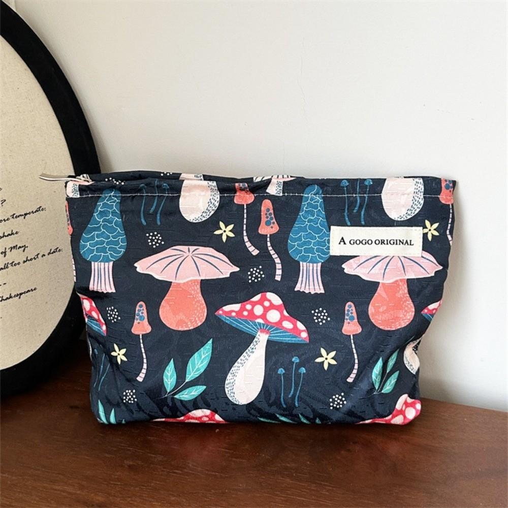 Tragbare Kosmetiktasche mit Reißverschluss Pilz Große Kapazität Kulturtasche Make-up-Tasche Outdoor
