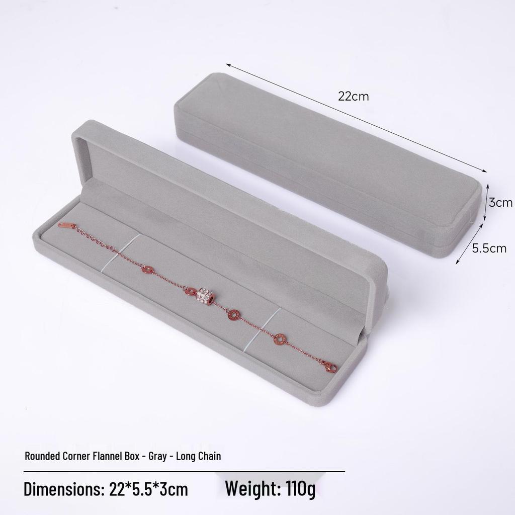 Rounded Corner Plush Jewelry Storage Box for Bracelets, Rings, and Necklaces