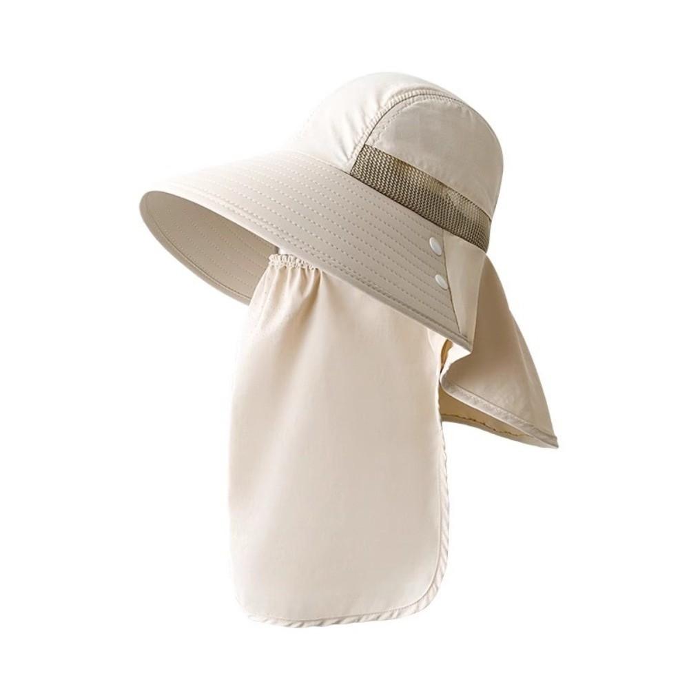 Breathable Face Covering Sun Hat Wide Brim Integrated Fishing Hat  Outdoor Activities