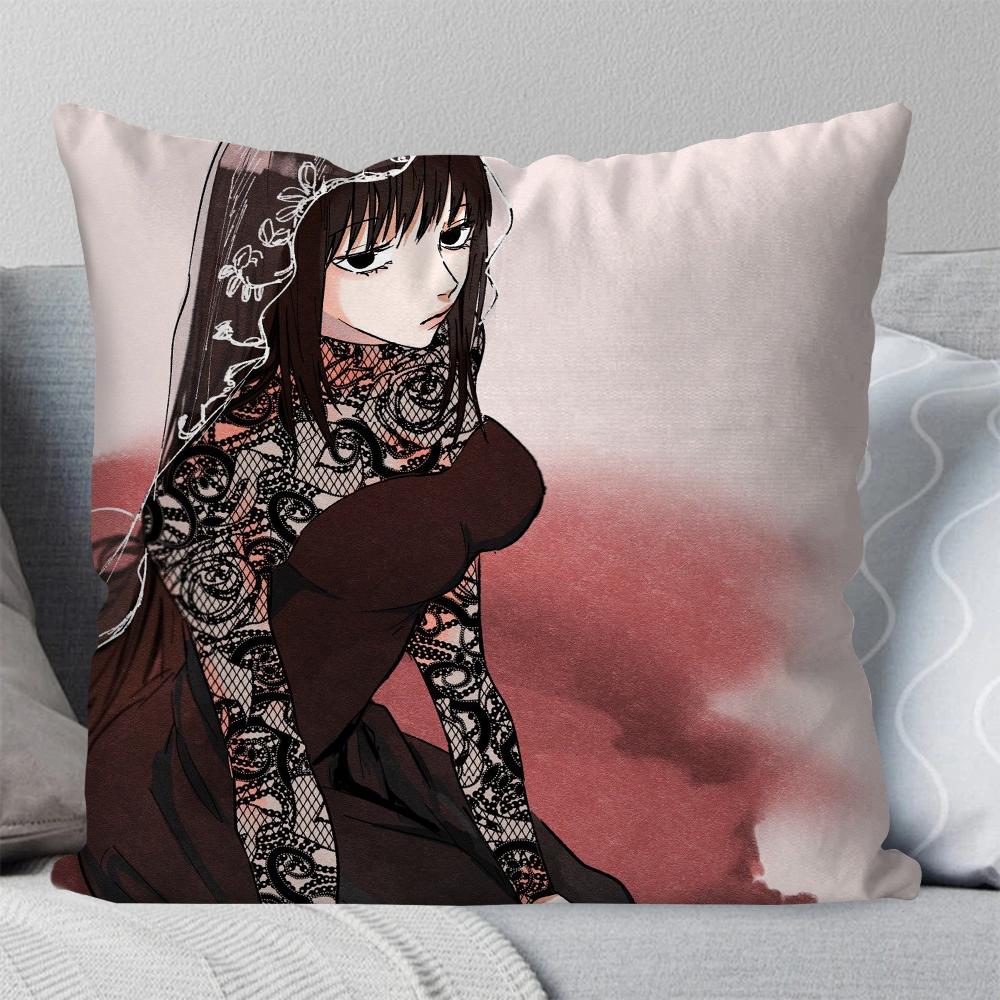 Osaragi Anime S-Sakamoto Days Pillow Case Square Pillow Bedroom Sofa Leisure Comfortcushioncar Living Room Home Decoration 40X40