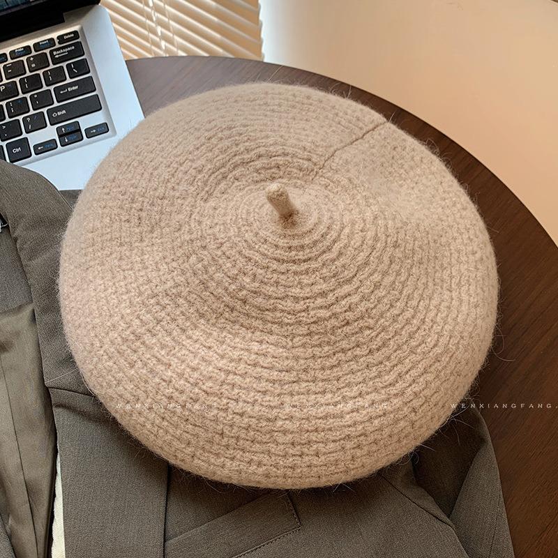 High Quality Woolen Beret Women's Autumn and Winter Face Small Buds Red Painter Hat Christmas Hat