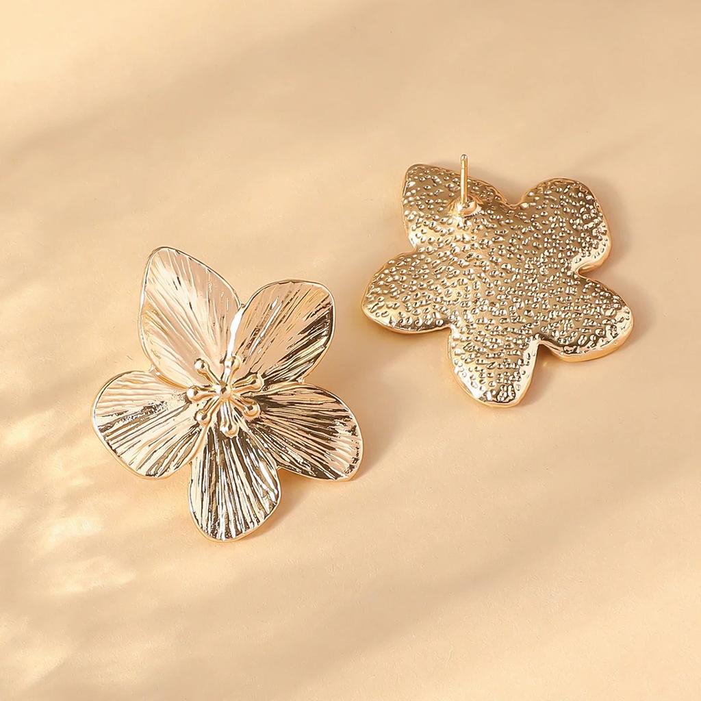 2PC Women's Fashion Trendy Stainless Steel Flower Earrings Outdoor Travel Carnival Party Festival Dressing Gifts