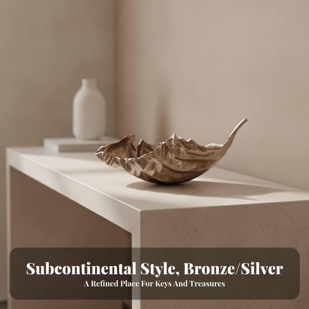 Decorative Tray with Leaf Shape Aluminum Shaped Long-Lasting