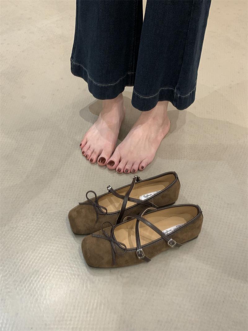 

French Evening Wind Versatile Cross Belt Shoes Women s 2025 Spring and Autumn New Ballet Fairy Flat Mary Jane Shoes 40